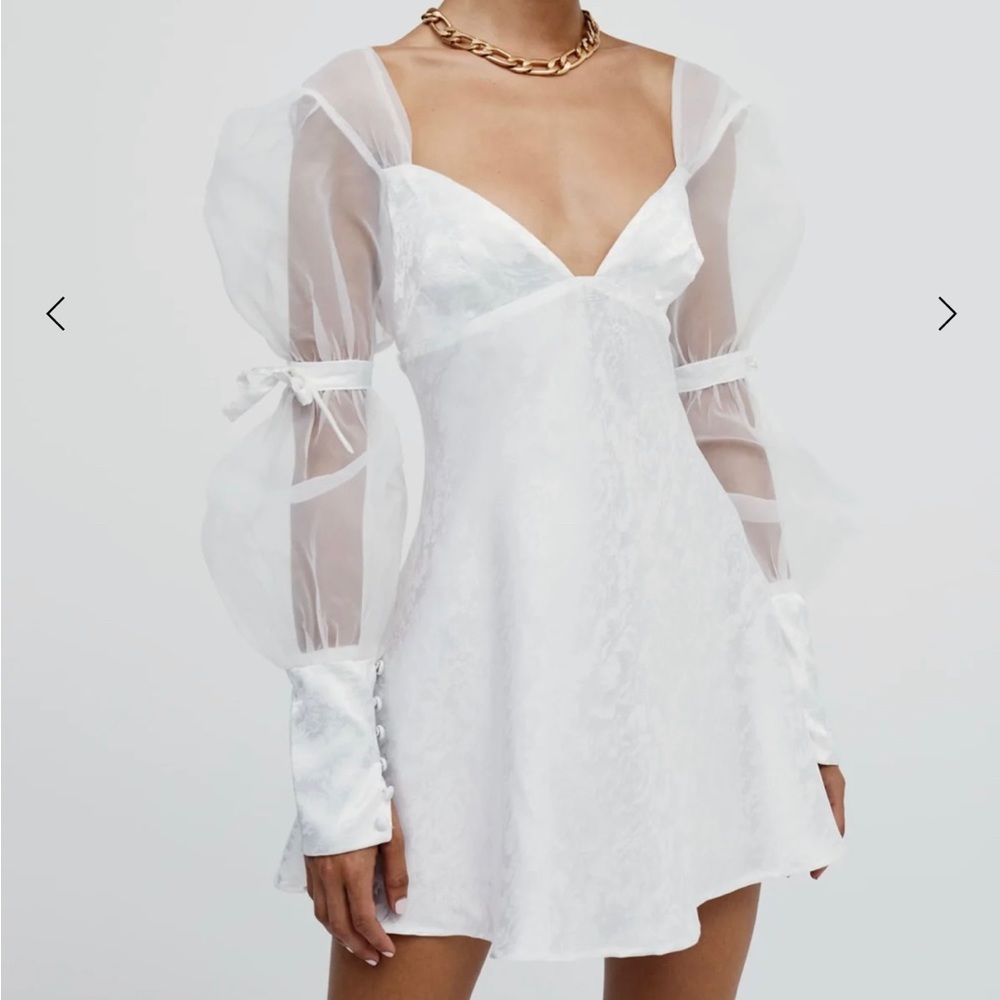 For Love & Lemons Gabrielle Puff Sleeve Mini Dress